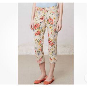 ANTHROPOLOGIE Hei Hei 100% Cotton Sundrop Cargo Pants floral size 10